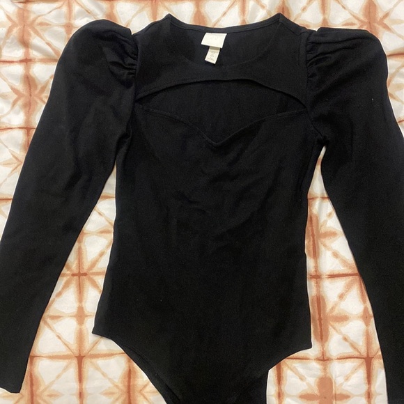 Black open neck bodysuit - Picture 1 of 1